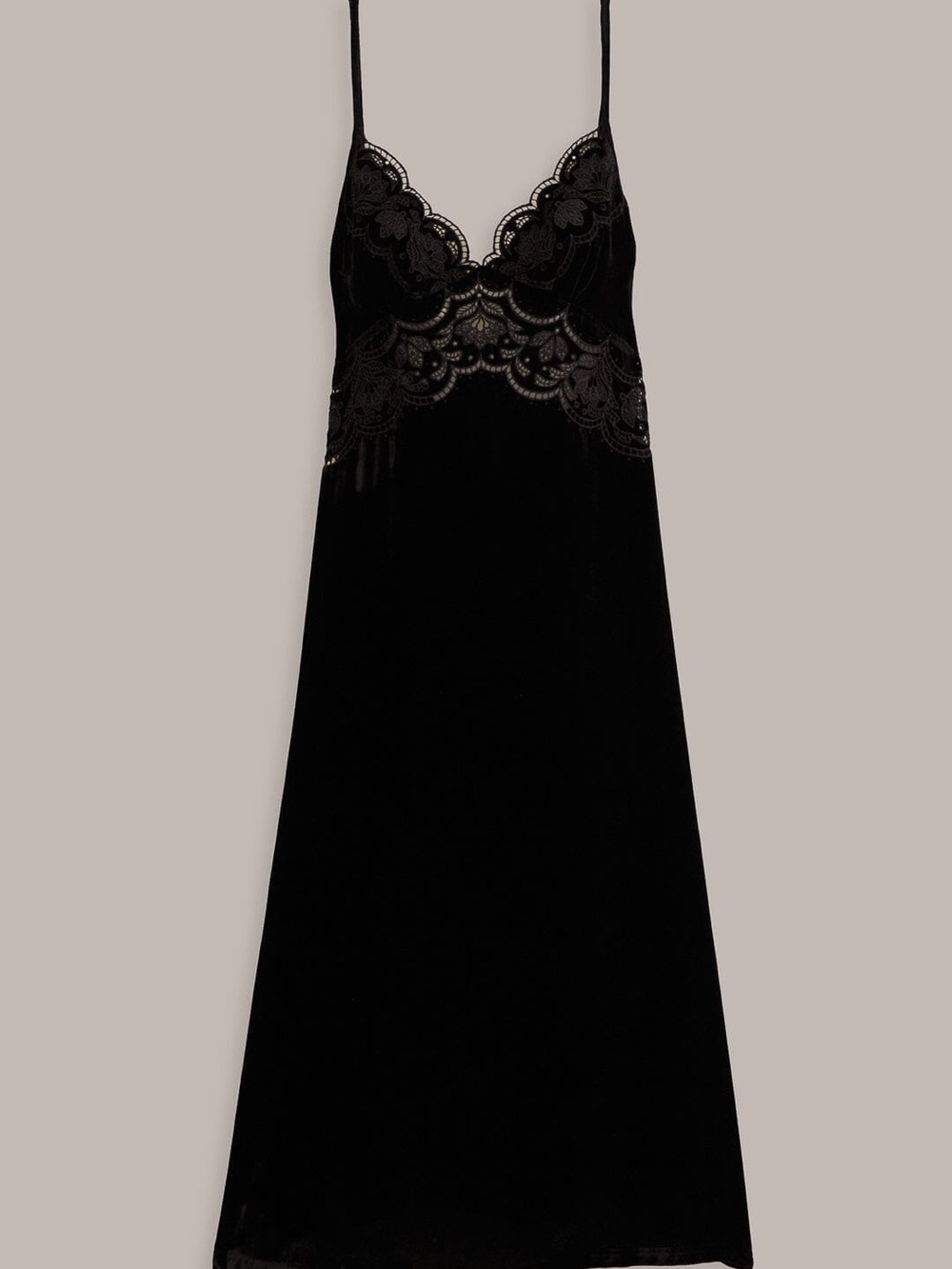 FARM Rio Black Richelieu Velvet Slip Dress XS
